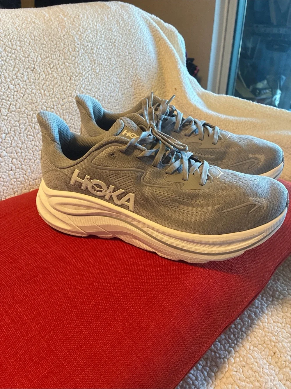 Hoka One One Clifton 10 Wide Men's Road Running Shoes Size 9.5 D Stellar Grey
